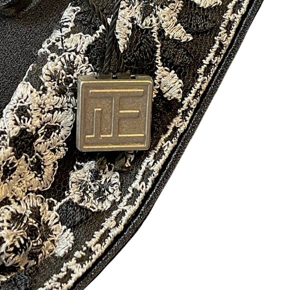 Tadashi Shoji Embroidered V-Neck Black Ivory Gown | Size 16 | NWOT - Picture 12 of 14